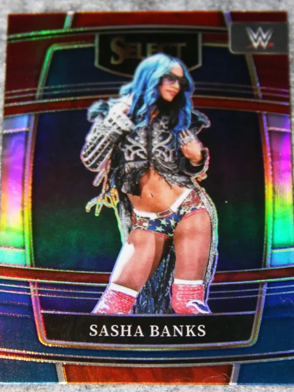 2022 Sasha Banks #86 Panini Select WWE Concourse Red & Blue Prizm