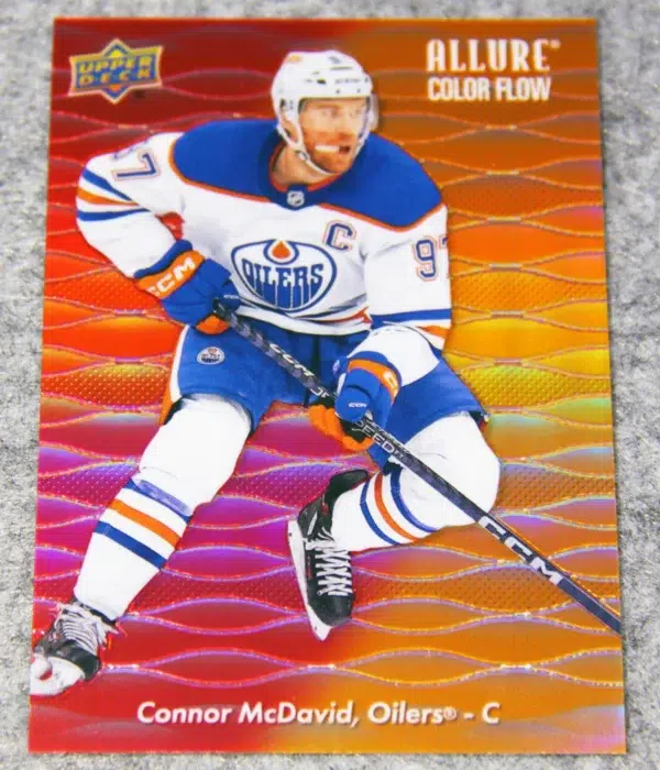 2023-24 Connor McDavid #CF-1 Upper Deck Allure Color Flow Red-Orange