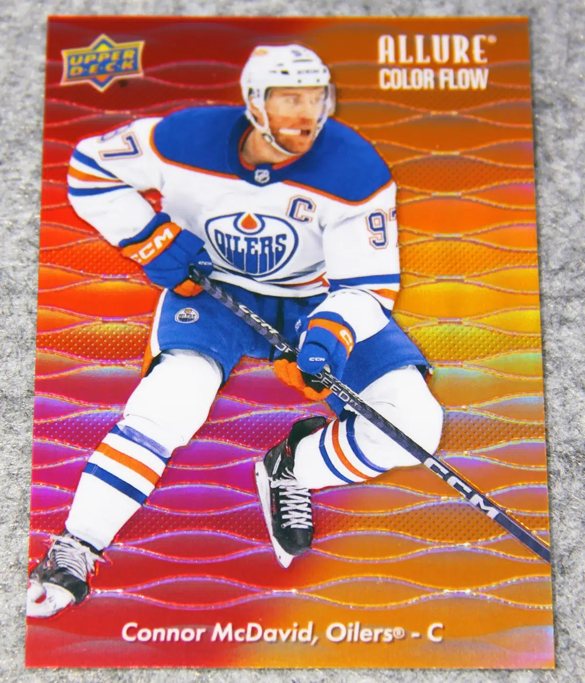 2023-24 Connor McDavid #CF-1 Upper Deck Allure Color Flow Red-Orange