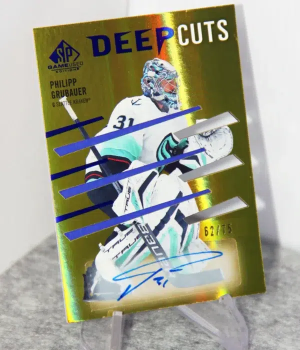 2023-24 Philipp Grubauer #DC-61 Upper Deck SP Game Used Deep Cuts Auto /75