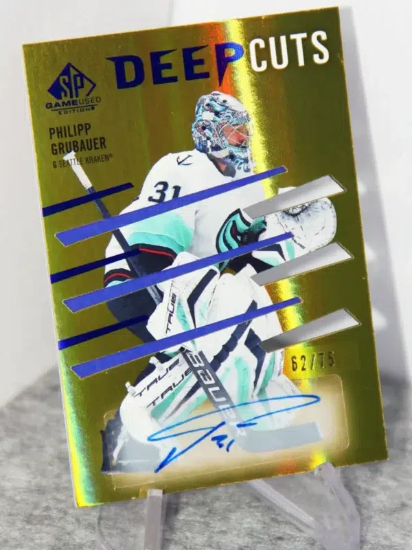 2023-24 Philipp Grubauer #DC-61 Upper Deck SP Game Used Deep Cuts Auto /75