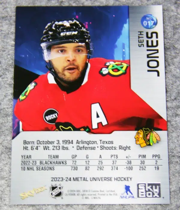 2023-24 Seth Jones #017 Skybox Metal Universe Hockey Precious Metal Gems /100