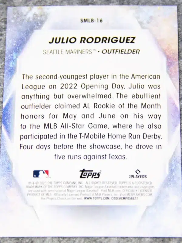 2023 Julio Rodriguez #SMLB-16 Topps Baseball Stars of MLB