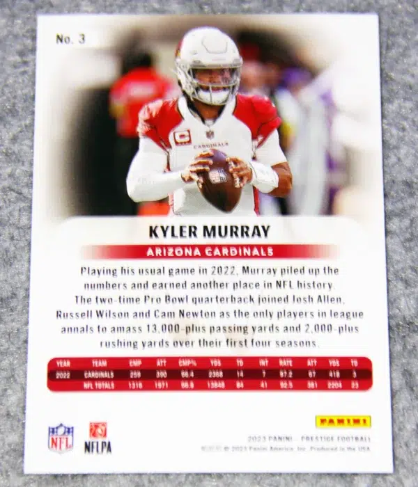 2023 Kyler Murray #3 Panini Prestige Xtra Points Hyper Parallel