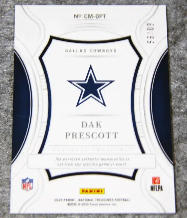 2024 Dak Prescott #CM-DPT Panini National Treasures Century Materials Patch /99