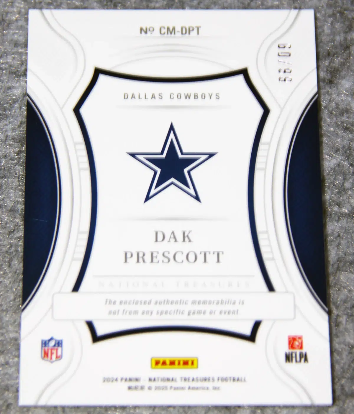 2024 Dak Prescott #CM-DPT Panini National Treasures Century Materials Patch /99