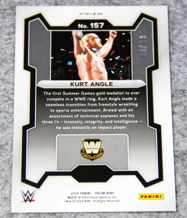 2024 Kurt Angle #157 Panini Prizm WWE Legends Red Disco Prizm /99