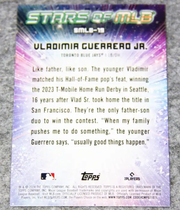 2024 Vladimir Guerrero Jr. #SMLB-19 Topps Series 1 Baseball Stars of MLB