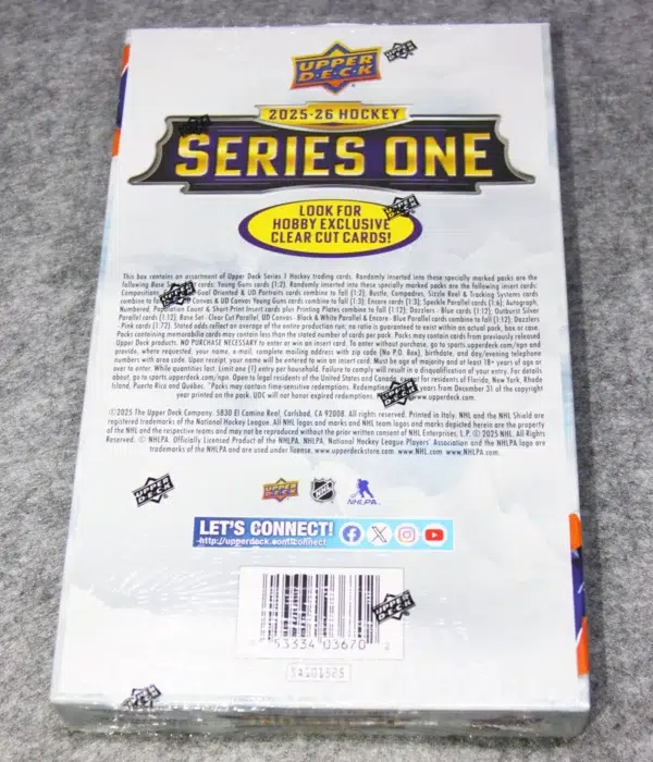 2025-26 Upper Deck Hockey Series 1 Hobby Box - Sealed
