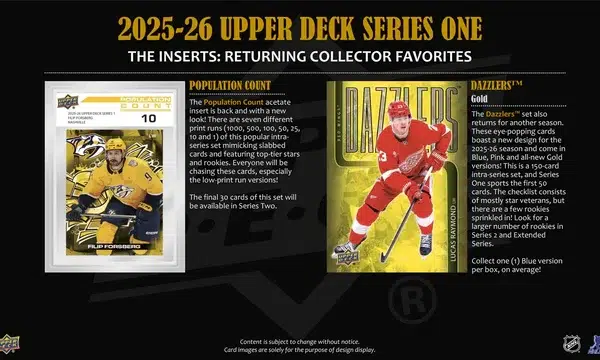 2025-26 Upper Deck Hockey Series 1 Hobby Box - Sealed
