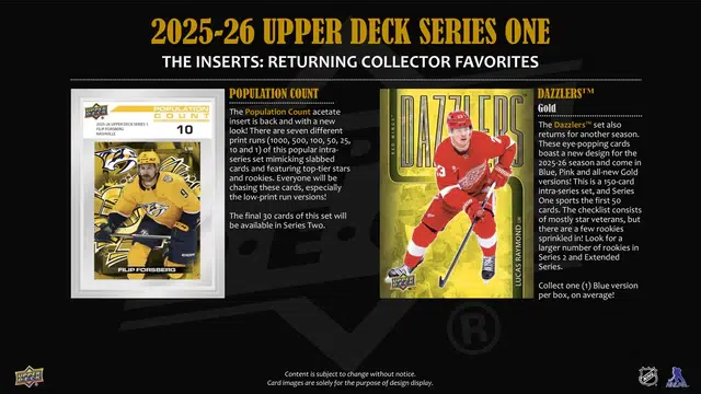2025-26 Upper Deck Hockey Series 1 Hobby Box - Sealed