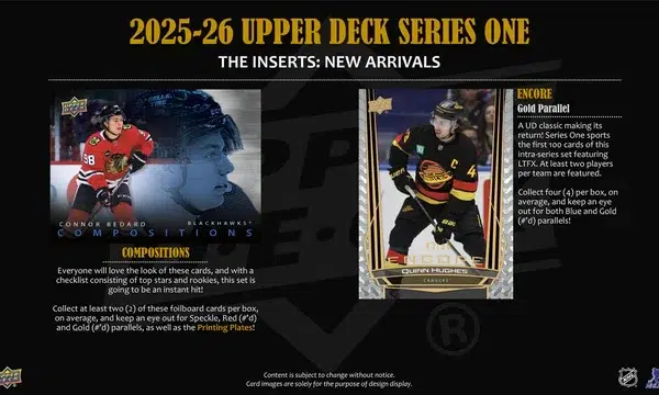 2025-26 Upper Deck Hockey Series 1 Hobby Box - Sealed