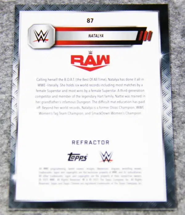 2025 Natalya #87 Topps Chrome WWE RAW Refractor