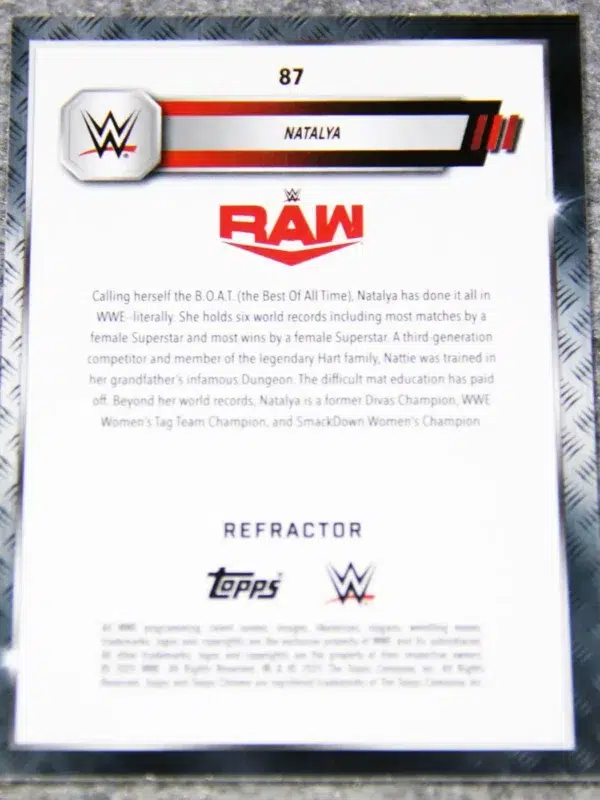2025 Natalya #87 Topps Chrome WWE RAW Refractor