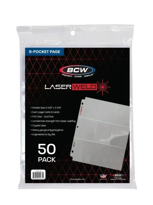 BCW Vinyl 9-Pocket Pages 50ct Pack