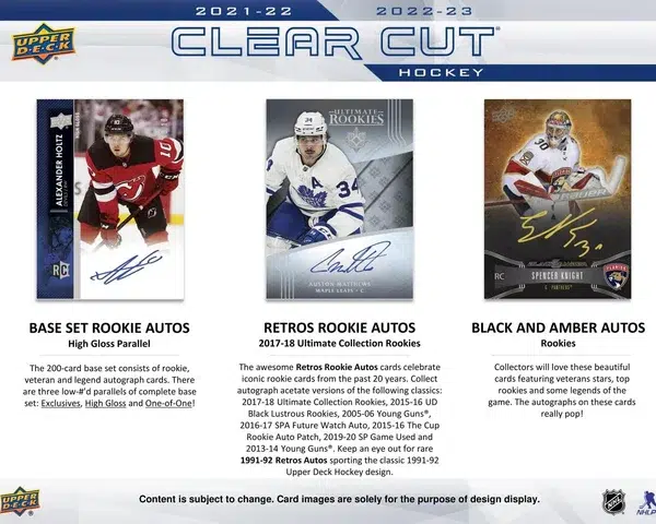 2022-23 Upper Deck Clear Cut NHL Hobby Box - Sealed