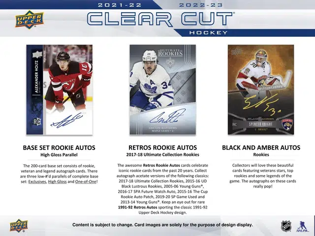 2022-23 Upper Deck Clear Cut NHL Hobby Box - Sealed
