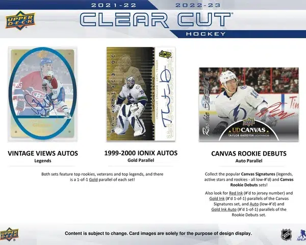 2022-23 Upper Deck Clear Cut NHL Hobby Box - Sealed