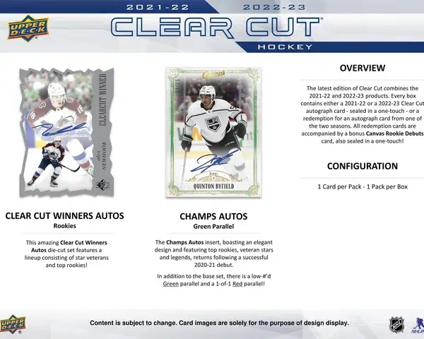 2022-23 Upper Deck Clear Cut NHL Hobby Box - Sealed