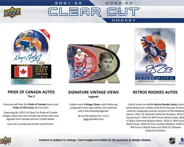 2022-23 Upper Deck Clear Cut NHL Hobby Box - Sealed