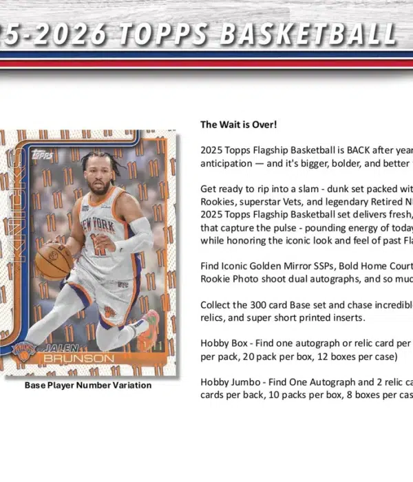 2025-26 Topps NBA Basketball Value Box - Verzegeld
