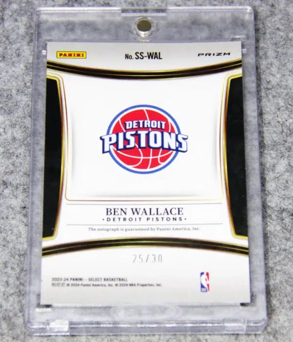 2023-24 Ben Wallace #SS-WAL Panini Select Signatures Neon Orange Pulsar Prizm /30