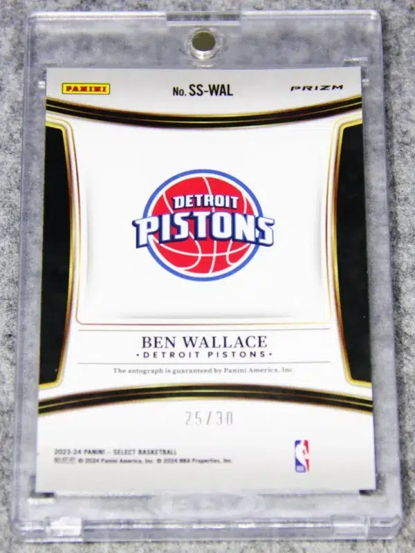 2023-24 Ben Wallace #SS-WAL Panini Select Signatures Neon Orange Pulsar Prizm /30