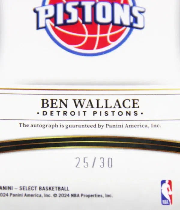 2023-24 Ben Wallace #SS-WAL Panini Select Signatures Neon Orange Pulsar Prizm /30