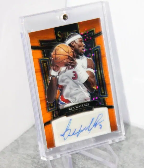 2023-24 Ben Wallace #SS-WAL Panini Select Signatures Neon Orange Pulsar Prizm /30