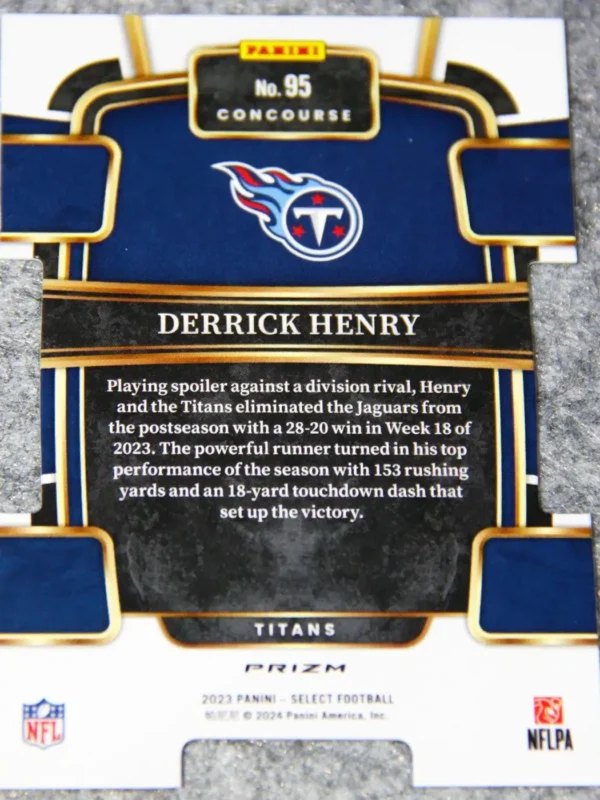 2023 Derrick Henry #95 Panini Select Concourse Black & Red Prizm Die-Cut