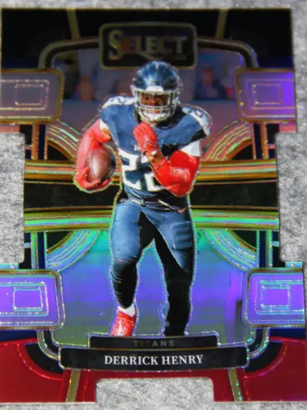 2023 Derrick Henry #95 Panini Select Concourse Black & Red Prizm Die-Cut