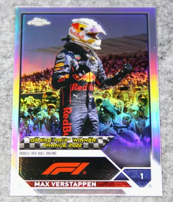 2023 Max Verstappen #155 Topps Chrome F1 Grand Prix Winner Refractor