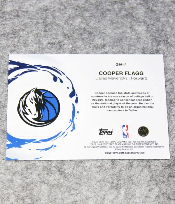 2025-26 Cooper Flagg #GN-1 Topps Generation Now RC