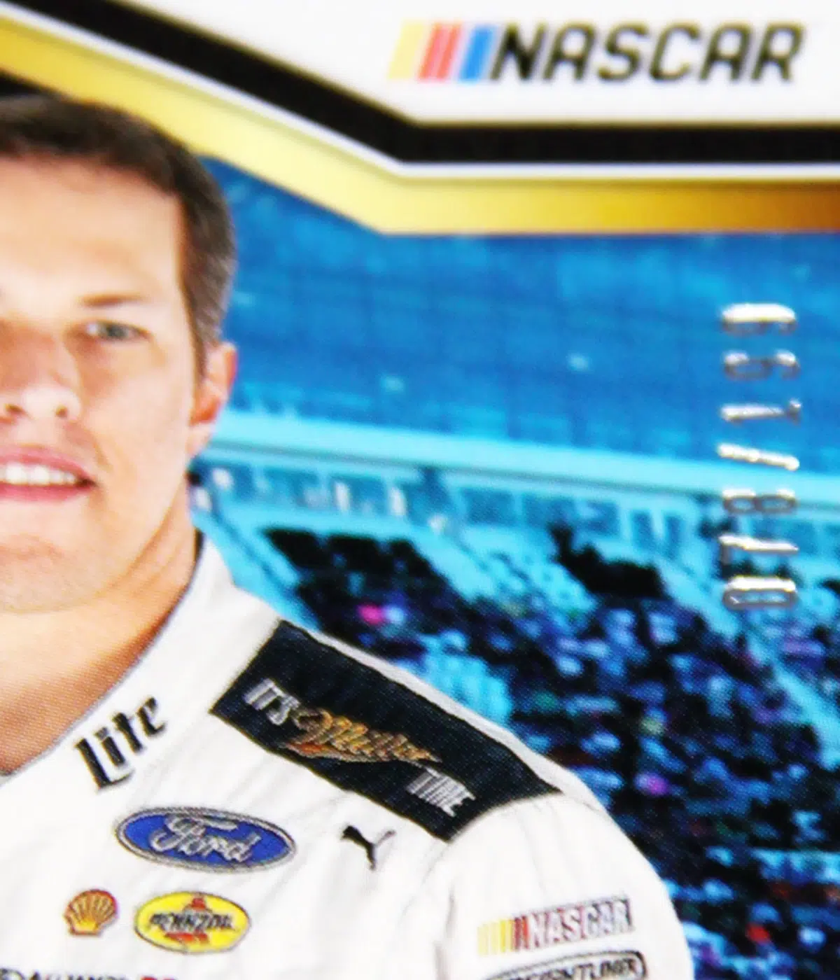 2017 Brad Keselowski #BK Panini Nascar Select Racing Swatches Blue Prizm /199