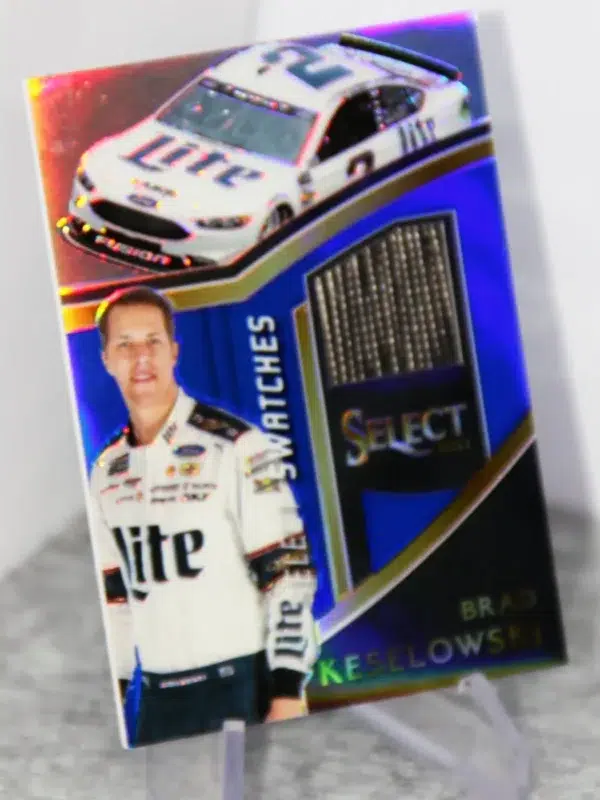 2017 Brad Keselowski #BK Panini Nascar Select Racing Swatches Blue Prizm /199
