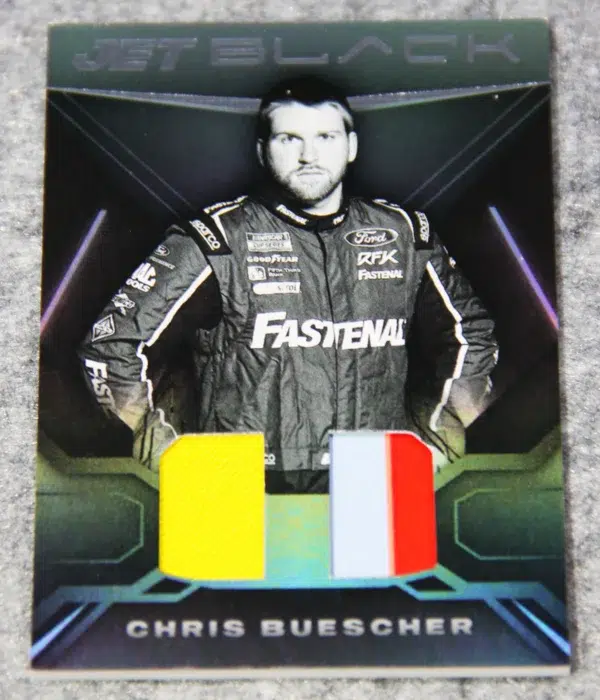 2022 Chris Buescher #JBM-CB Panini Nascar Chronicles Black Racing Jet Black Materials