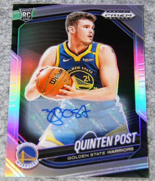2024-25 Quinten Post #195 Panini Prizm Black Silver Prizm Autograph RC
