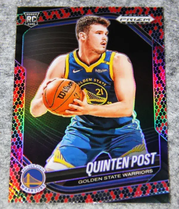 2024-25 Quinten Post #195 Panini Prizm Black SnakeSkin Prizm SSP RC