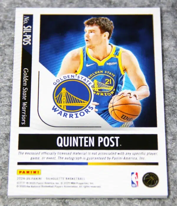 2024-25 Quinten Post #SIL-POS Panini Silhouette Autotographs RC RPA /99