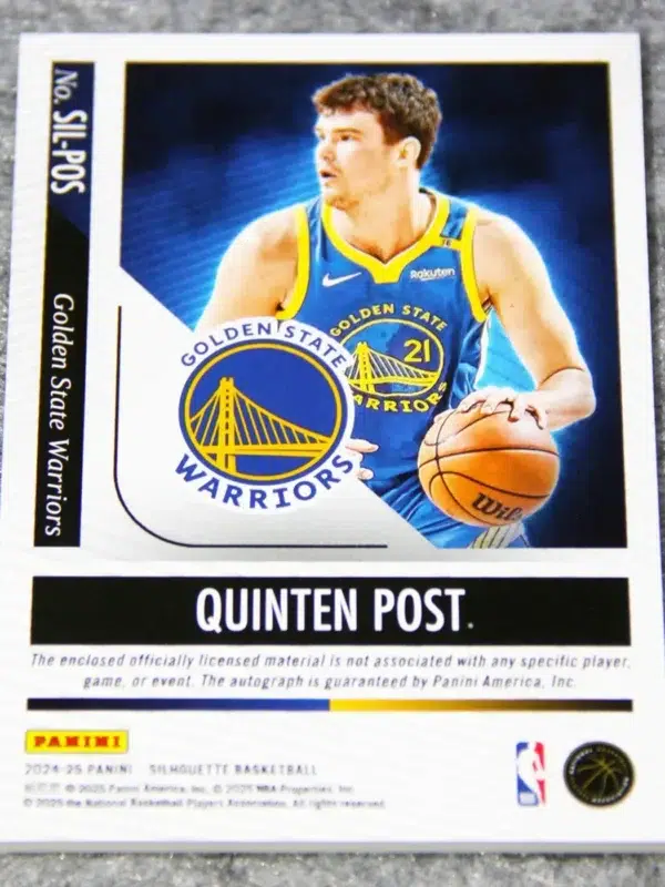 2024-25 Quinten Post #SIL-POS Panini Silhouette Autotographs RC RPA /99