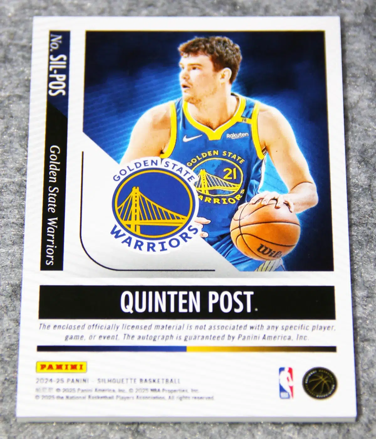 2024-25 Quinten Post #SIL-POS Panini Silhouette Autotographs RC RPA /99