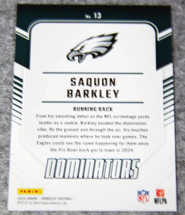2024 Saquon Barkley #13 Panini Donruss Football Dominators