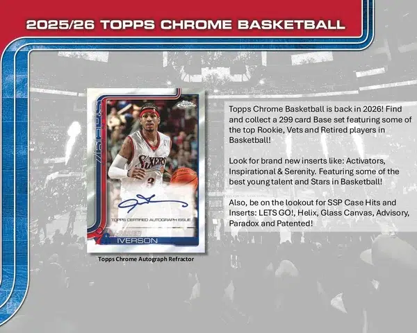 2025-26 Topps Chrome NBA Basketball Mega Box - Sealed