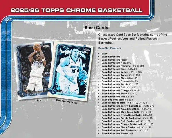 2025-26 Topps Chrome NBA Basketball Mega Box - Sealed