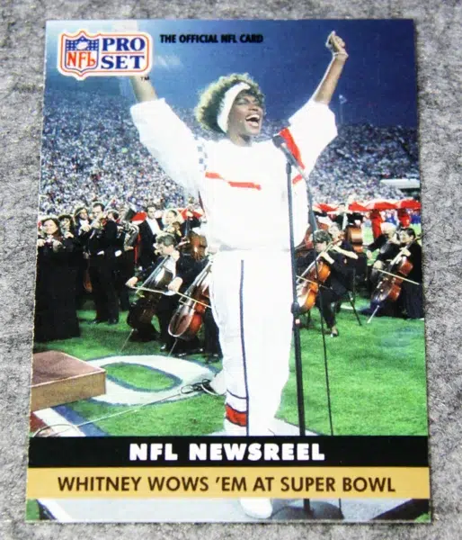 1991 Whitney Houston #350 Pro Set Super Bowl XXV NFL Newsreel