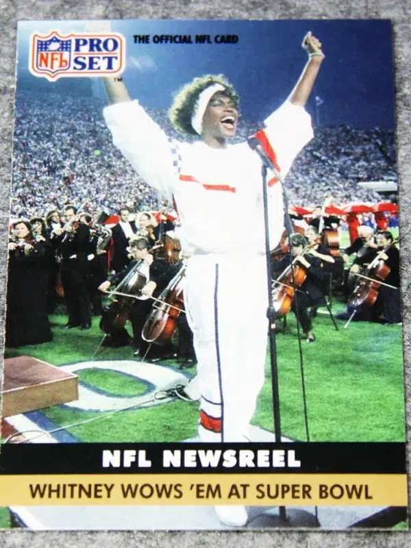 1991 Whitney Houston #350 Pro Set Super Bowl XXV NFL Newsreel