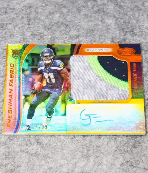 2019 Gary Jennings Jr #235 Panini Certified Freshman Fabrics Orange RC Auto RPA /299