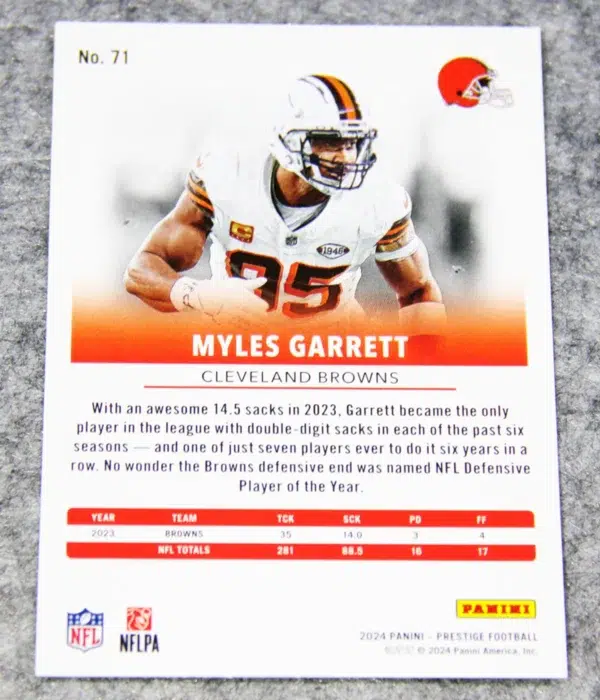 2024 Myles Garrett #71 Panini Prestige