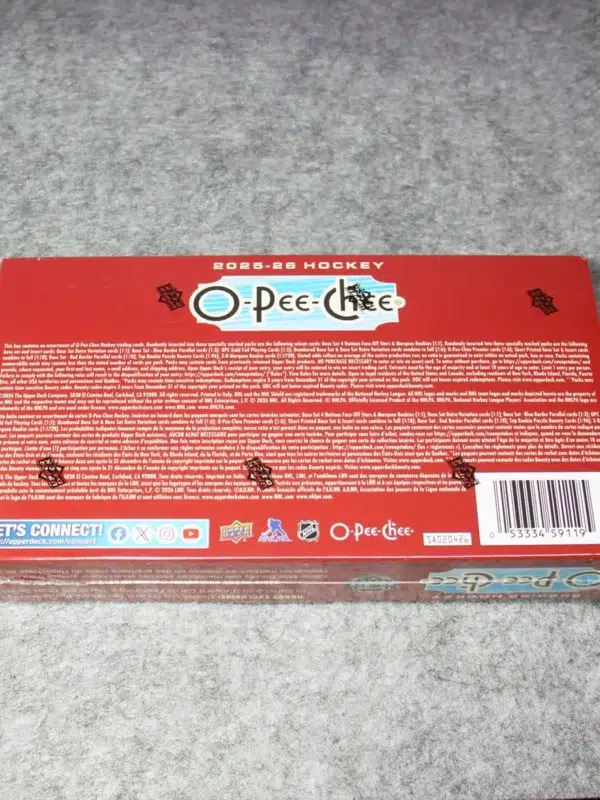 2025-26 Upper Deck O-Pee-Chee Hockey NHL Hobby Box - Sealed
