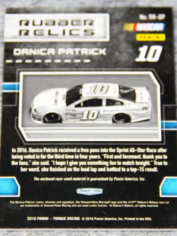 2017 Danica Patrick #RR-DP Panini Nascar Torque Rubber Relics /399